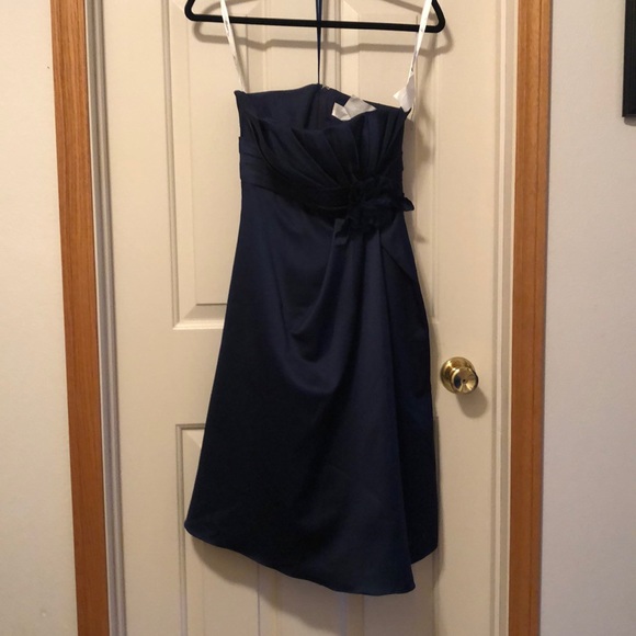 Alexia Strapless Navy Bridesmaid Dress - Picture 1 of 4